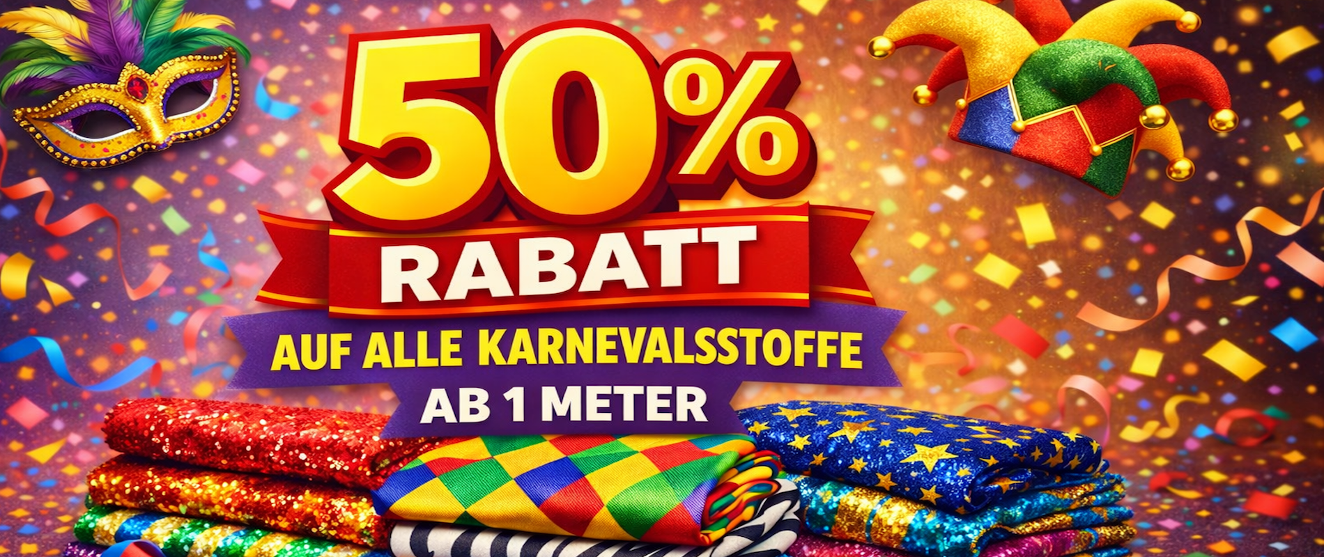 Karnevalsstoffe 50%